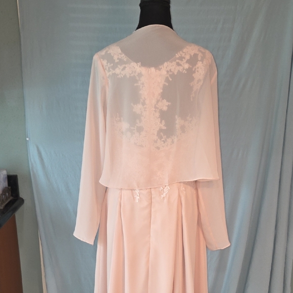 Elegant Lace Overlay Pink Dress - Picture 8 of 8
